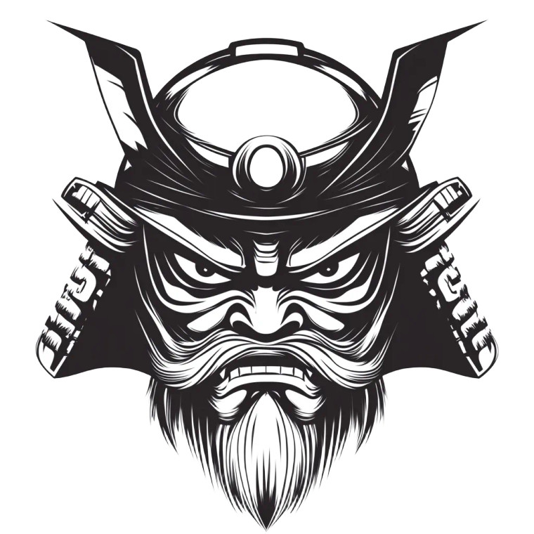 Samurai Face Warrior Vinyl Car Decal Sticker – Waterproof & UV-Resistant 8"