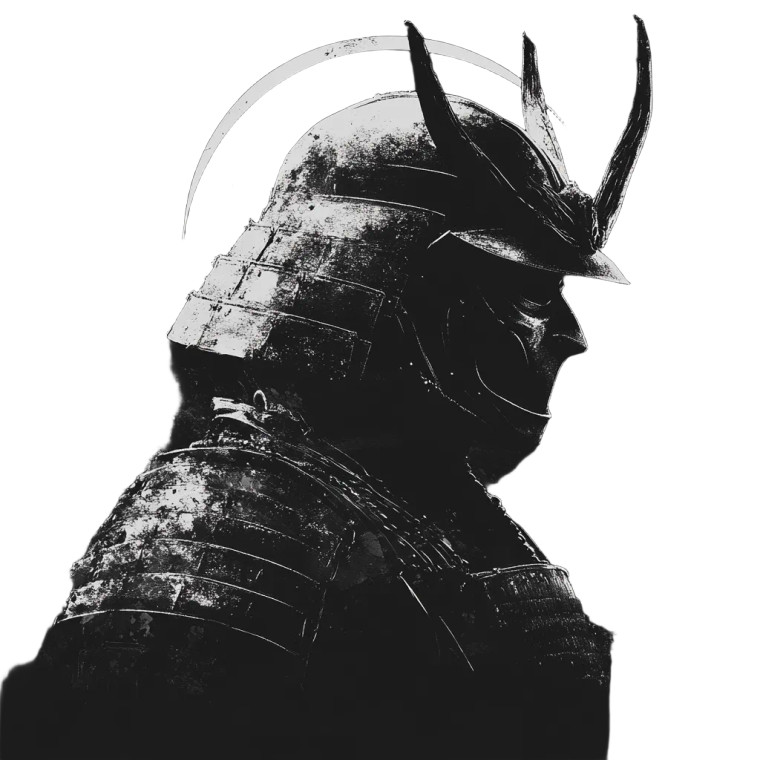 Metal Samurai Mask Vinyl Car Decal Sticker – Waterproof & UV-Resistant 8"