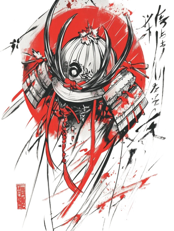 Samurai Helmet Design V3 Vinyl Car Decal Sticker – Waterproof & UV-Resistant 8"