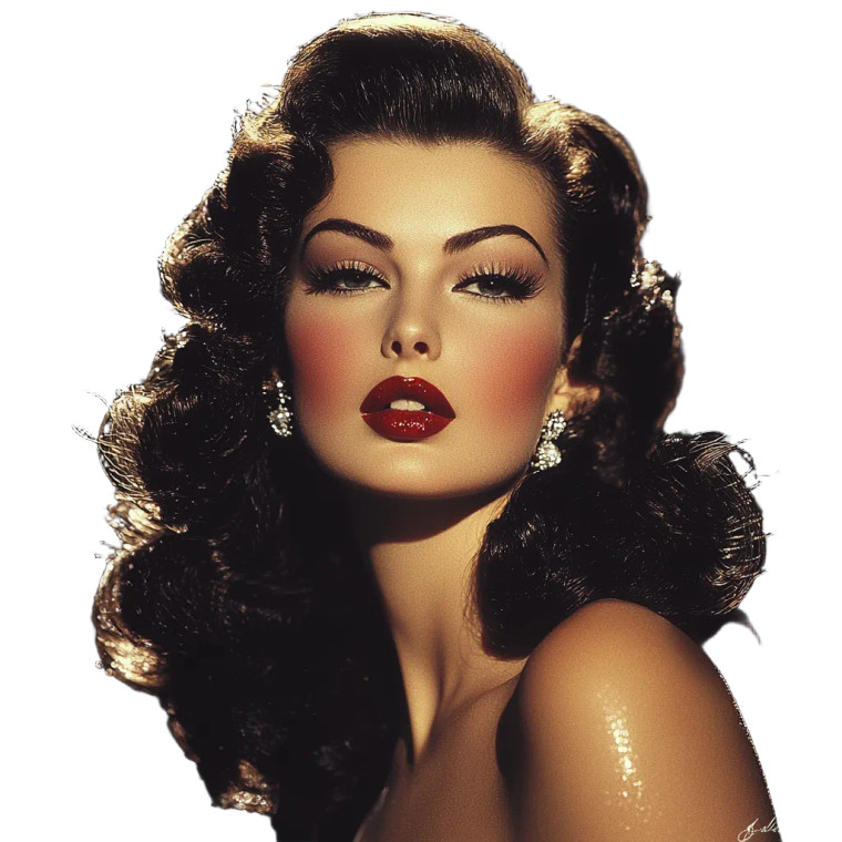 Glamorous 50'S Beauty Vinyl Car Decal Sticker – Waterproof & UV-Resistant 8"