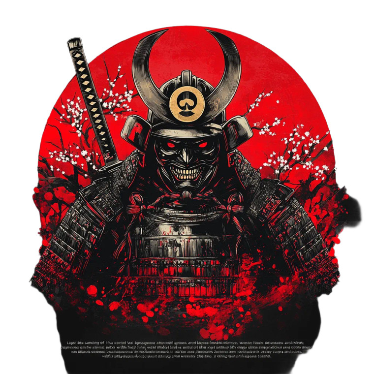 Samurai Stencil Logo Vinyl Car Decal Sticker – Waterproof & UV-Resistant 8"