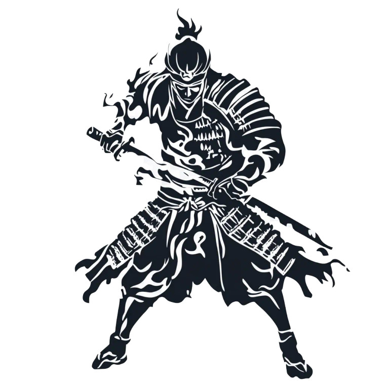 Samurai Stencil Vinyl Car Decal Sticker – Waterproof & UV-Resistant 8"