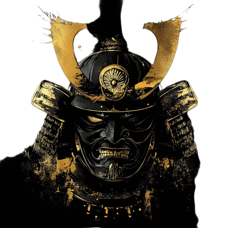 Black Gold Samurai Vinyl Car Decal Sticker – Waterproof & UV-Resistant 8"