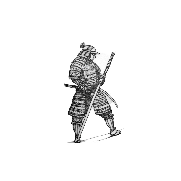 Samurai Tattoo Design V6 Vinyl Car Decal Sticker – Waterproof & UV-Resistant 8"