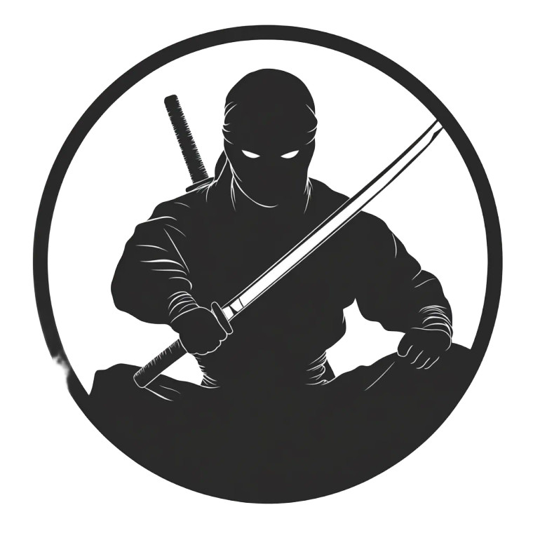Ninja Silhouette Wappen Vinyl Car Decal Sticker – Waterproof & UV-Resistant 8"