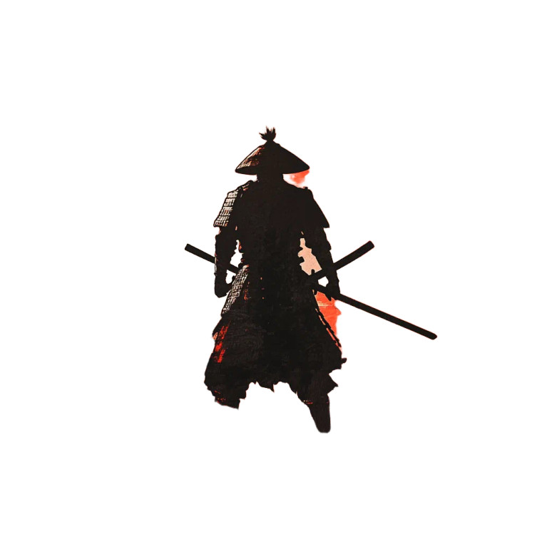 Samurai Shadow Vinyl Car Decal Sticker – Waterproof & UV-Resistant 8"