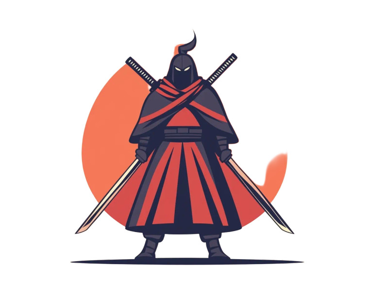 Samurai Hero Avatar Vinyl Car Decal Sticker – Waterproof & UV-Resistant 8"