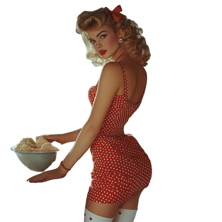 Retro Kitchen Woman Vinyl Car Decal Sticker – Waterproof & UV-Resistant 8"