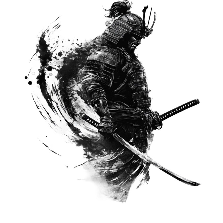 Angry Samurai Tattoo Vinyl Car Decal Sticker – Waterproof & UV-Resistant 8"