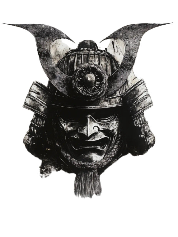 Samurai Oni Helmets Vinyl Car Decal Sticker – Waterproof & UV-Resistant 8"