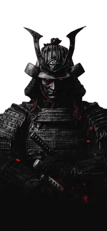 Samurai Design Vinyl Car Decal Sticker – Waterproof & UV-Resistant 8"