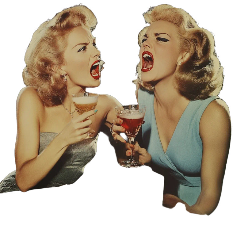 Lesbians Arguing At Bar Vinyl Car Decal Sticker – Waterproof & UV-Resistant 8"