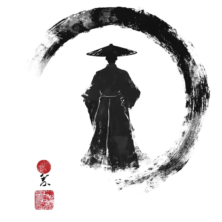 Chinese Ink Symbol Vinyl Car Decal Sticker – Waterproof & UV-Resistant 8"