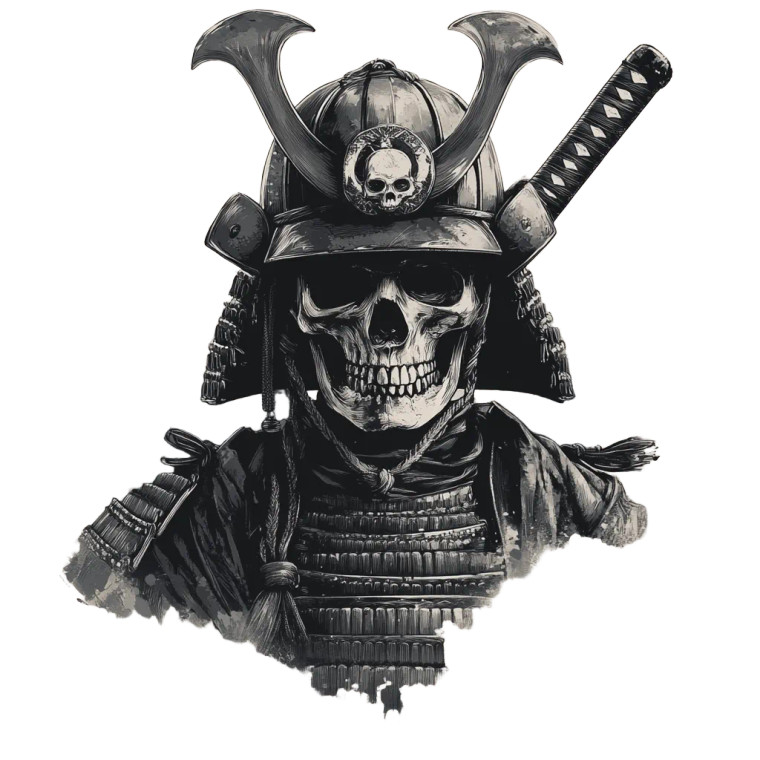 Samurai Skull Warrior Vinyl Car Decal Sticker – Waterproof & UV-Resistant 8"