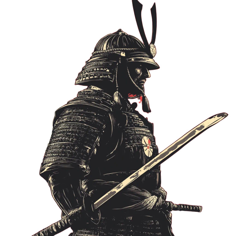 Ukiyoe Samurai Vinyl Car Decal Sticker – Waterproof & UV-Resistant 8"