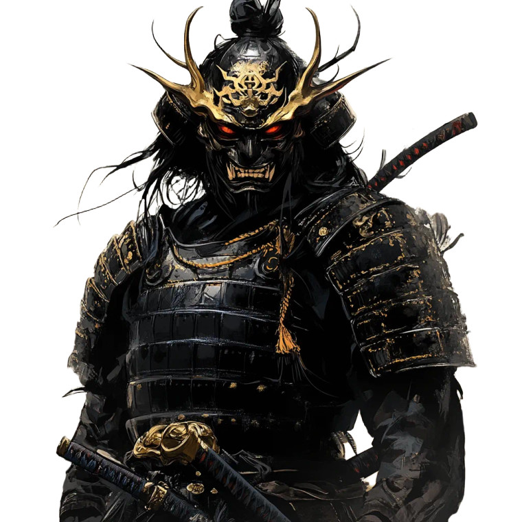 Samurai Demon Mask V3 Vinyl Car Decal Sticker – Waterproof & UV-Resistant 8"