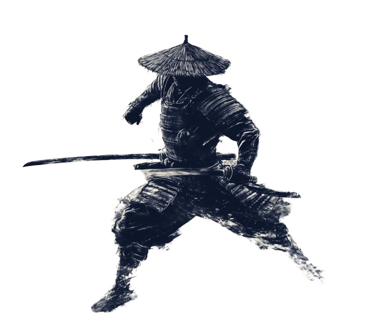 Dynamic Samurai Art Vinyl Car Decal Sticker – Waterproof & UV-Resistant 8"