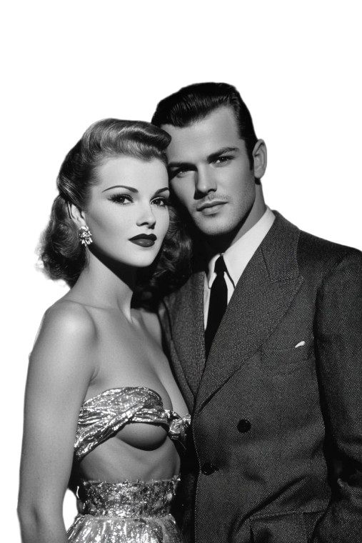 1940S Noir Couple Vinyl Car Decal Sticker – Waterproof & UV-Resistant 8"