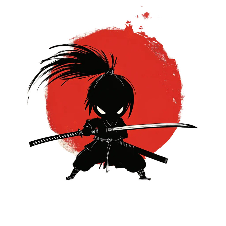 Samurai Stick Figure Vinyl Car Decal Sticker – Waterproof & UV-Resistant 8"