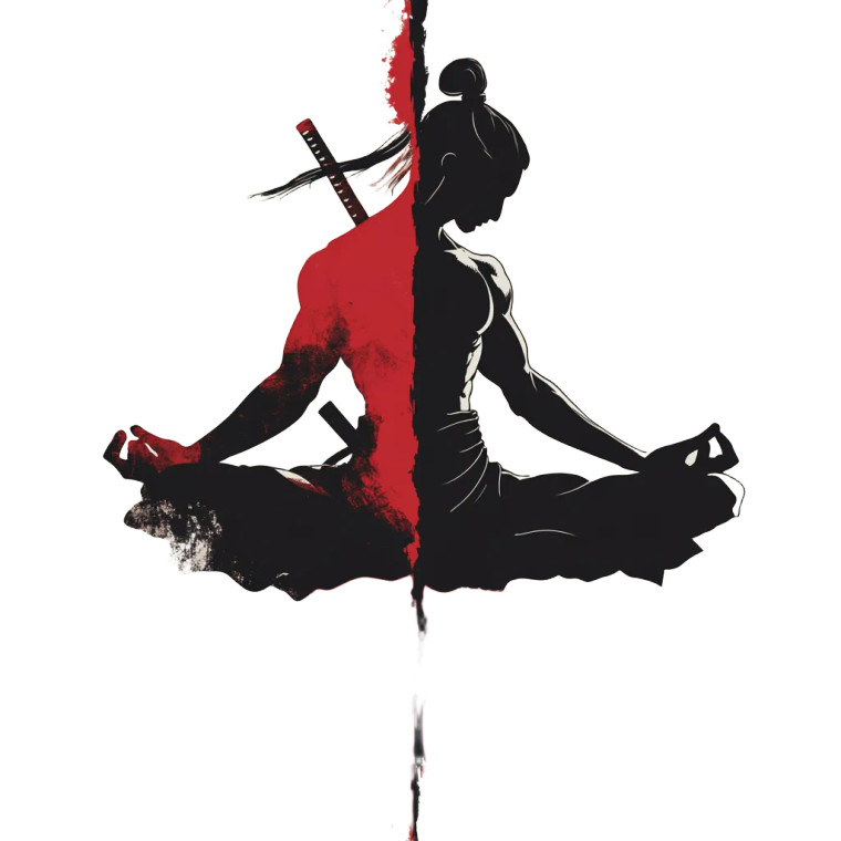 Meditating Warrior Vinyl Car Decal Sticker – Waterproof & UV-Resistant 8"