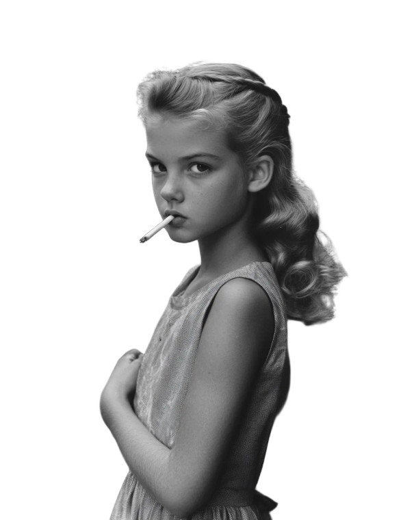 Young Girl Smoking Vinyl Car Decal Sticker – Waterproof & UV-Resistant 8"