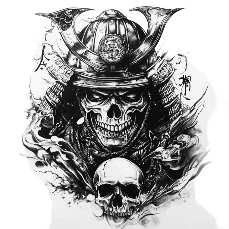 Samurai Shogun Tattoo Vinyl Car Decal Sticker – Waterproof & UV-Resistant 8"