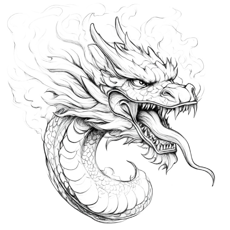 Fire Breathing Dragon Vinyl Car Decal Sticker – Waterproof & UV-Resistant 8"