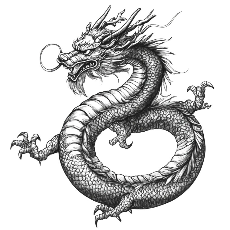 Chinese Kind Dragon Vinyl Car Decal Sticker – Waterproof & UV-Resistant 8"