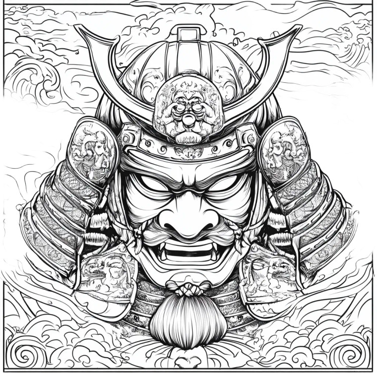 Samurai Helmet Banner Vinyl Car Decal Sticker – Waterproof & UV-Resistant 8"