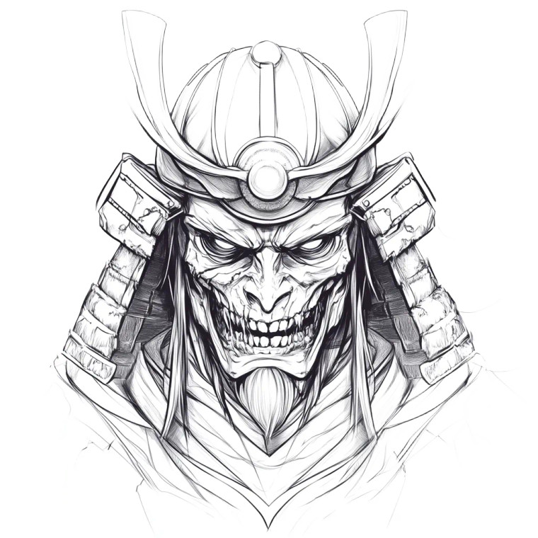 Undead Samurai Head V2 Vinyl Car Decal Sticker – Waterproof & UV-Resistant 8"