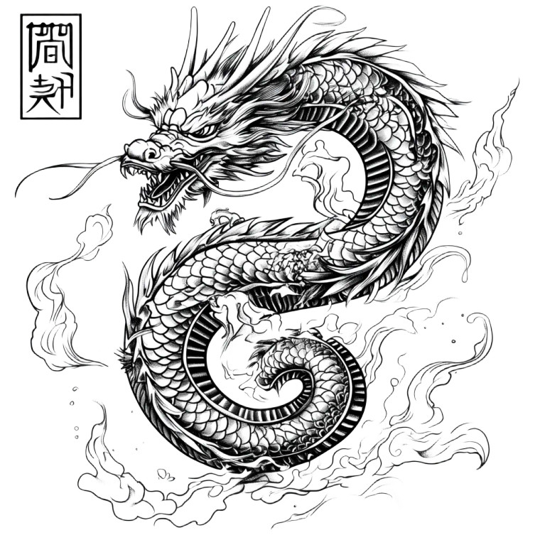 Dragon Azuki Tattoo Vinyl Car Decal Sticker – Waterproof & UV-Resistant 8"