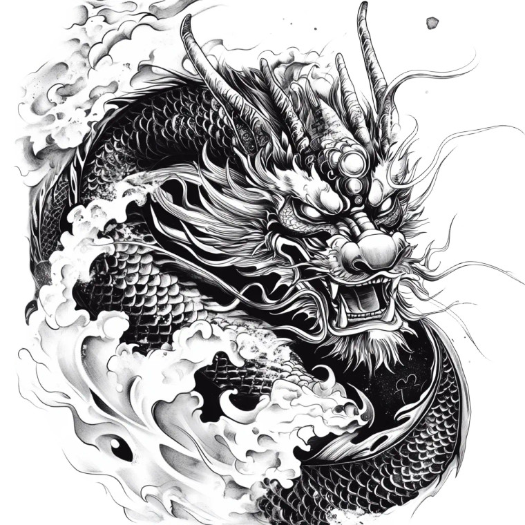 Fierce Asian Dragon Vinyl Car Decal Sticker – Waterproof & UV-Resistant 8"