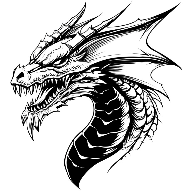 Viking Dragon Head Vinyl Car Decal Sticker – Waterproof & UV-Resistant 8"
