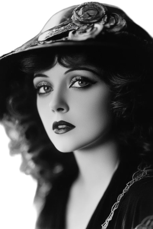 Silent Movie Actress Vinyl Car Decal Sticker – Waterproof & UV-Resistant 8"