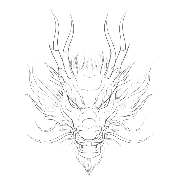 Chinese Dragon Head V5 Vinyl Car Decal Sticker – Waterproof & UV-Resistant 8"