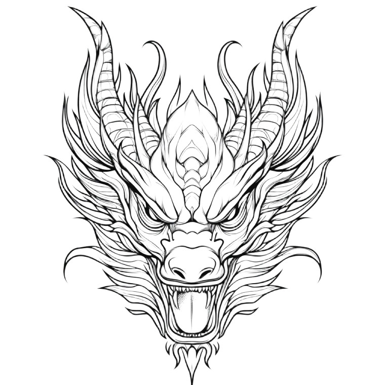 Dragon Face Head Vinyl Car Decal Sticker – Waterproof & UV-Resistant 8"