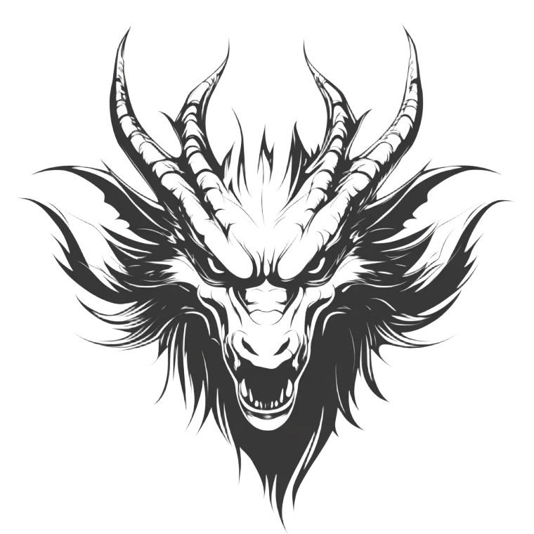 Vector Dragon Face Vinyl Car Decal Sticker – Waterproof & UV-Resistant 8"