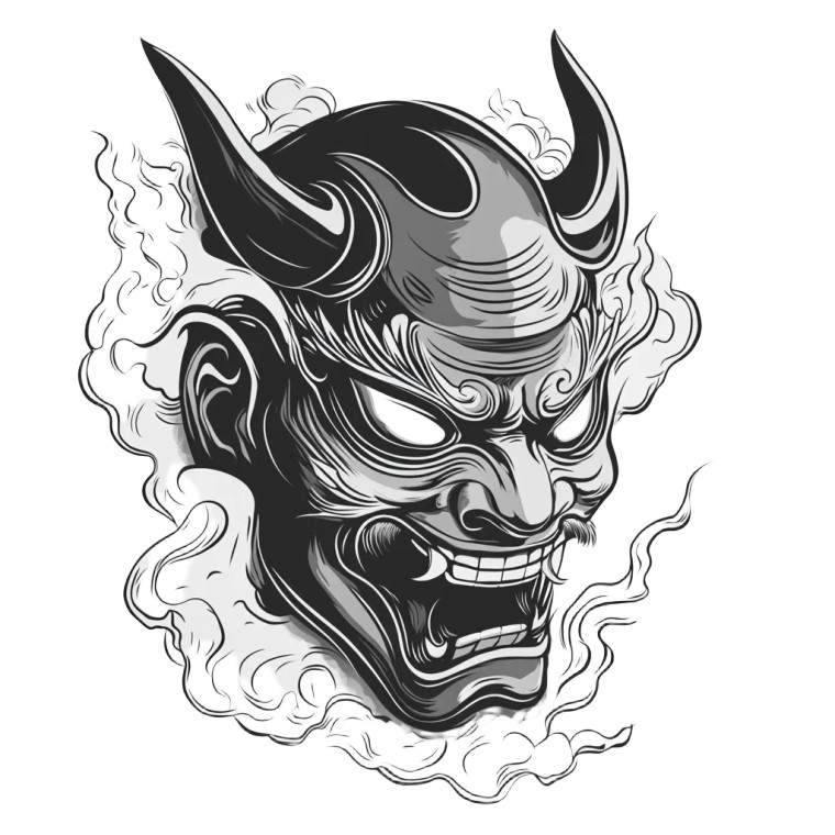 Oni Mask V2 Vinyl Car Decal Sticker – Waterproof & UV-Resistant 8"
