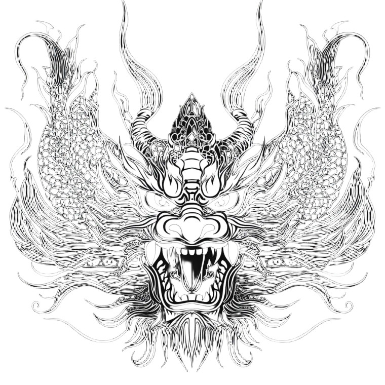 Minimalist Dragon Art Vinyl Car Decal Sticker – Waterproof & UV-Resistant 8"