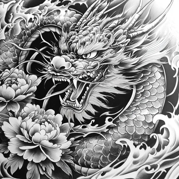 Serpentine Dragon Tattoo Vinyl Car Decal Sticker – Waterproof & UV-Resistant 8"