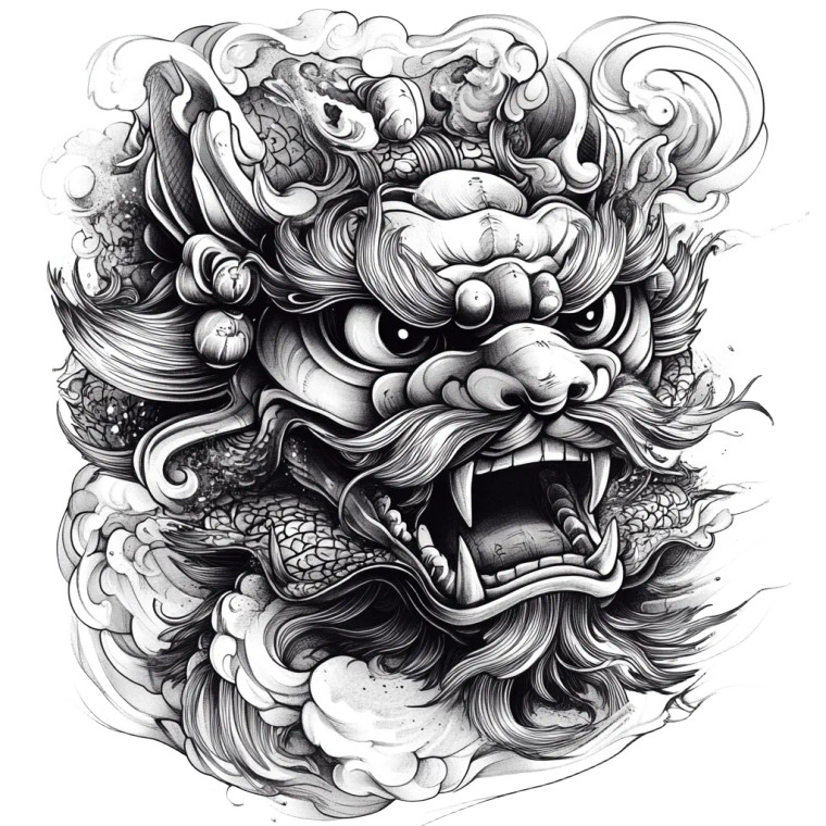 Vicious Foo Dog Vinyl Car Decal Sticker – Waterproof & UV-Resistant 8"