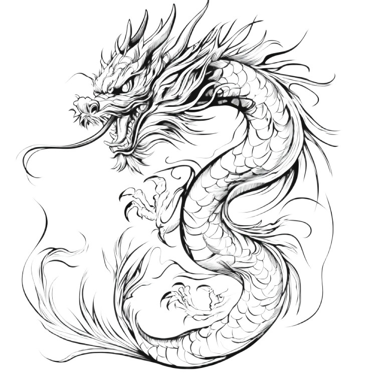 Majestic Eastern Dragon Vinyl Car Decal Sticker – Waterproof & UV-Resistant 8"