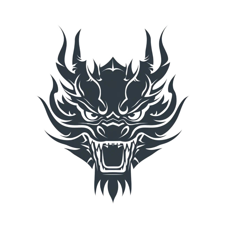Dragon Head Logo Vinyl Car Decal Sticker – Waterproof & UV-Resistant 8"