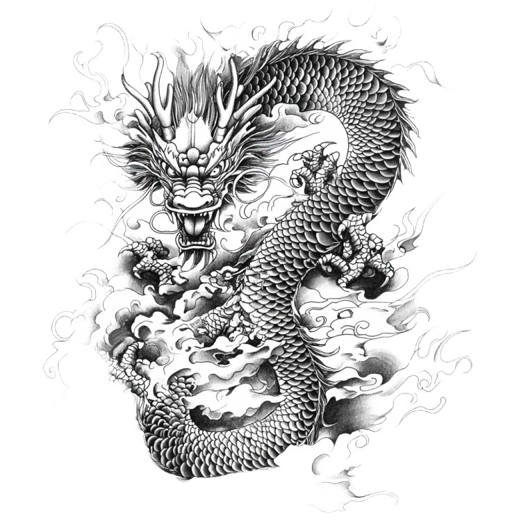 Asian Dragon Tattoo V2 Vinyl Car Decal Sticker – Waterproof & UV-Resistant 8"