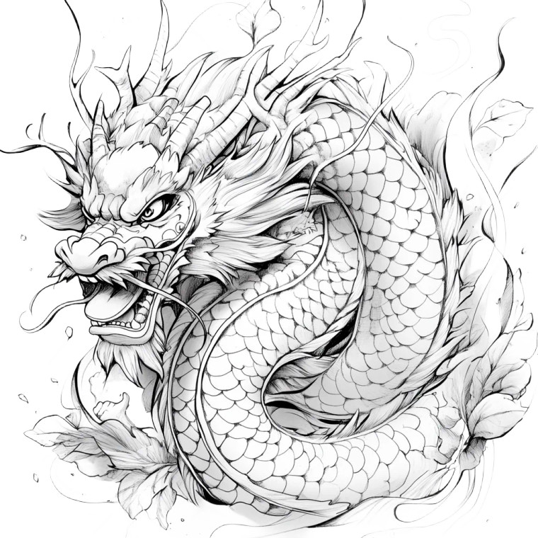 Japanese Dragon Art V2 Vinyl Car Decal Sticker – Waterproof & UV-Resistant 8"