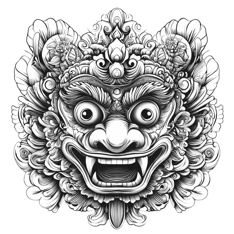 Balinese Mask Art Vinyl Car Decal Sticker – Waterproof & UV-Resistant 8"