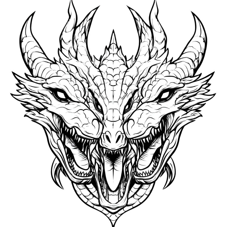 Three-Headed Dragon Vinyl Car Decal Sticker – Waterproof & UV-Resistant 8"