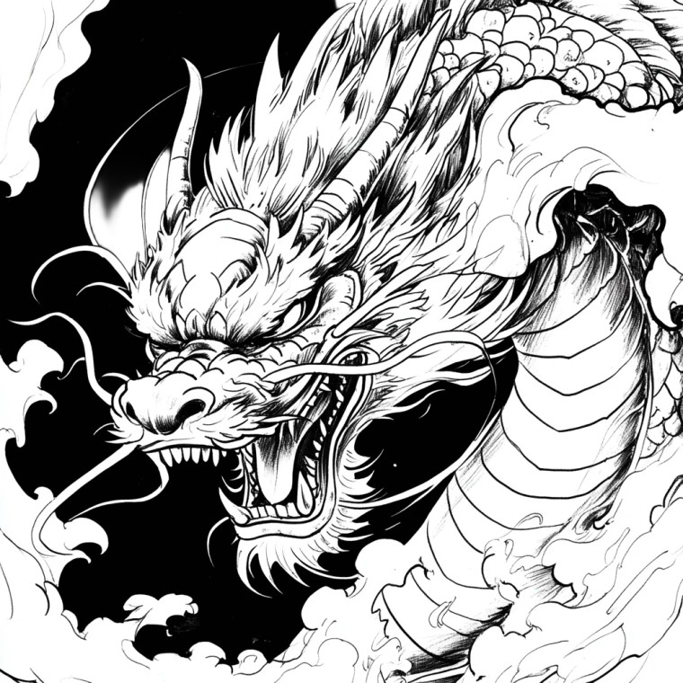 Japanese Tattoo Dragon V2 Vinyl Car Decal Sticker – Waterproof & UV-Resistant 8"