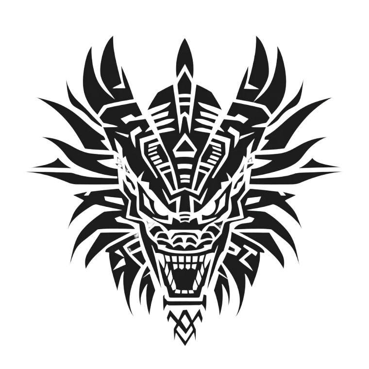 Futuristic Incan Dragon Vinyl Car Decal Sticker – Waterproof & UV-Resistant 8"
