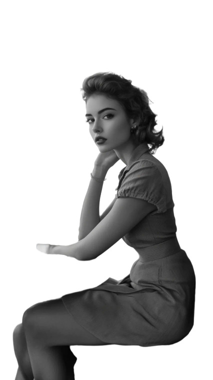 Vintage Elegant Model Vinyl Car Decal Sticker – Waterproof & UV-Resistant 8"